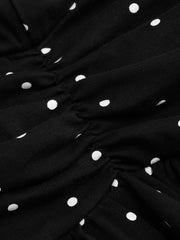 Cotton-blend Sweetheart Puff Sleeve Ruched Tiered Mini Dress Curve & Plus