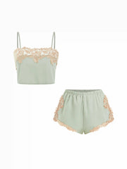 Embroidery Lace Panel Wireless Lingerie Set