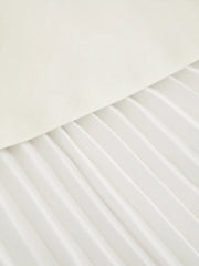 Boat Neck Pleated A-line Mini Dress