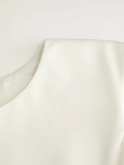 Boat Neck Pleated A-line Mini Dress