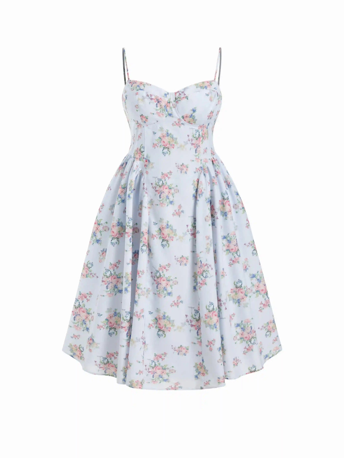 Floral Sweetheart Floral Mid Rise Flared Midi Dress Curve & Plus