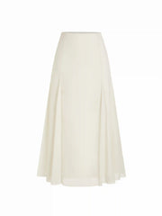Chiffon Mid Rise Draped A-line Maxi Skirt