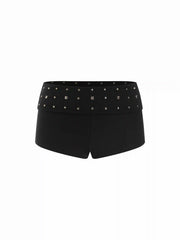 Cotton-blend Low Rise Metal Detail Micro Shorts