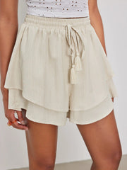 Double Layered Baggy Pull-On Shorts