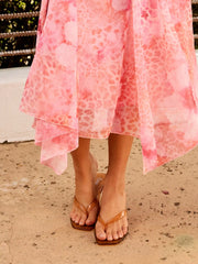 SQUARE TOE FLIP-FLOP KITTEN HEELED SANDALS