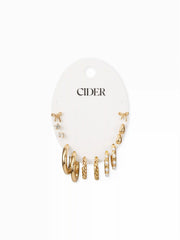 6 PAIRS BOWKNOT & RHINESTONE EARRINGS SET
