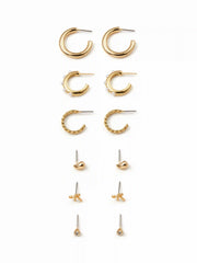 6 PAIRS BOWKNOT & RHINESTONE EARRINGS SET