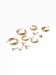 6 PAIRS BOWKNOT & RHINESTONE EARRINGS SET