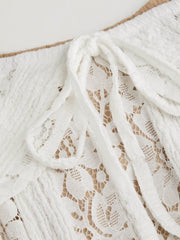 Lace Off-Shoulder Knotted Flared Maxi Dress Curve & Plus