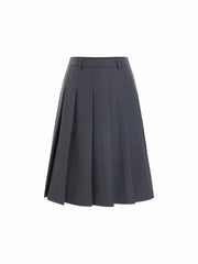 Low Rise Pleated Midi Skirt