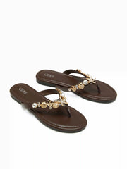 STARFISH & SHELL & RHINESTONE FLIP-FLOP SLIPPERS