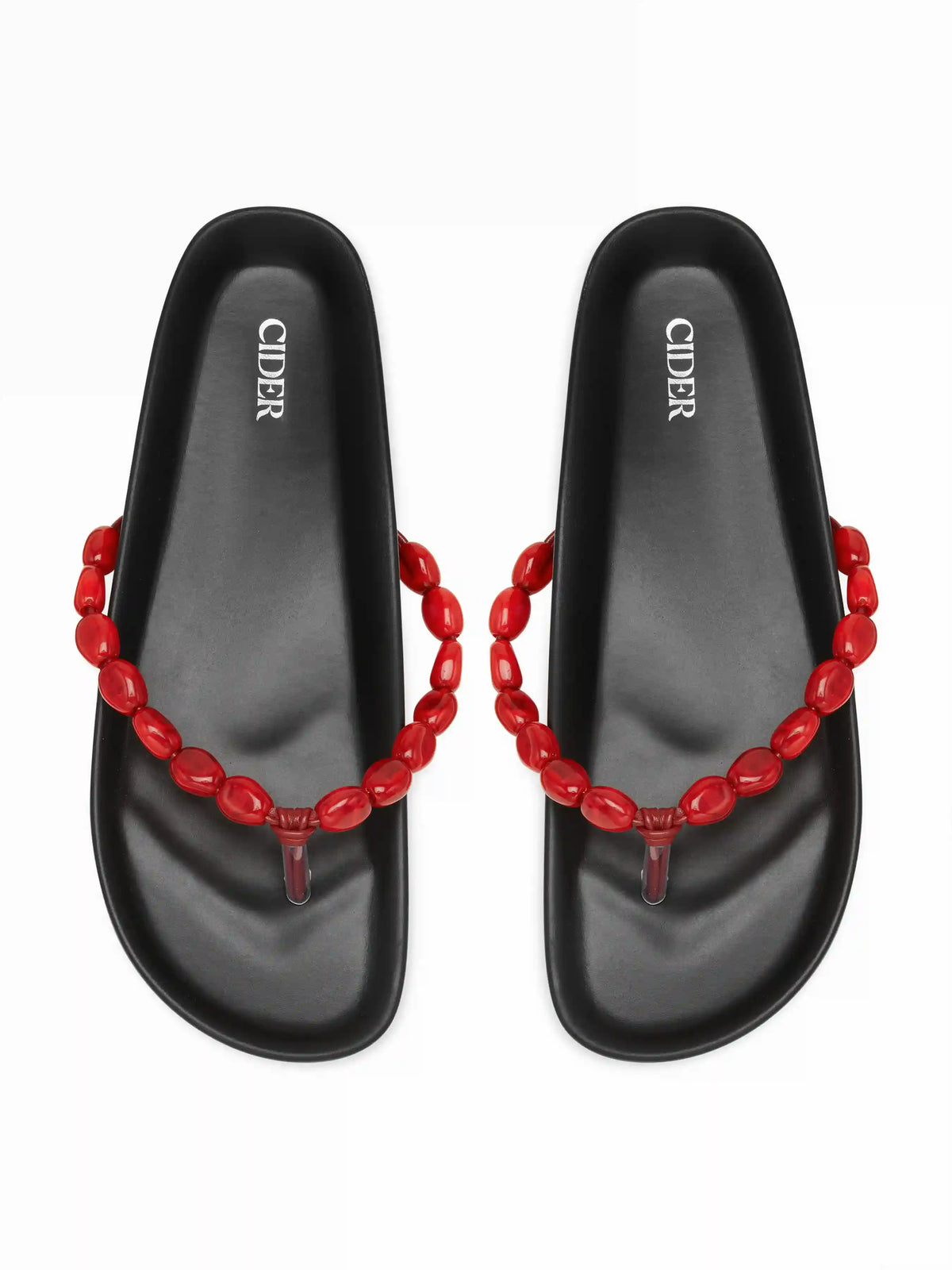 BEADED FLIP-FLOP SLIPPERS