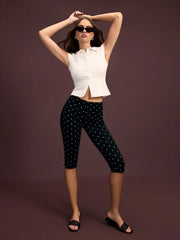 Polka Dot Stretch Capri