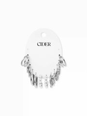 6 PAIRS FAUX PEARL & TWISTED HOOP EARRINGS SET