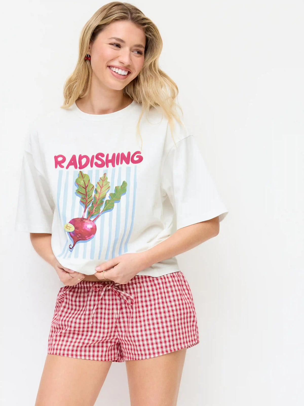 Cotton Radish Fruit Graphic Oversized Short Sleeve Tee