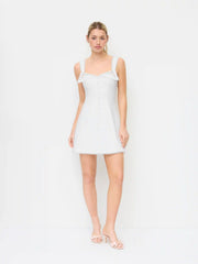 Jacquard Floral Embroidery Sweetheart A-line Mini Dress