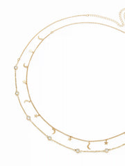 MOON & STAR & RHINESTONE WAIST CHAIN