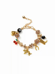 LEOPARD PRINT & BILLIARD BALL & CHERRY BRACELET