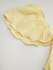 Textured Sweetheart Ruffle Sleeve Top Curve & Plus