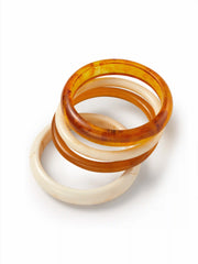 4PCS MARBLE PATTERN RESIN BRACELET SET