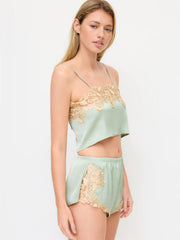 Embroidery Lace Panel Wireless Lingerie Set