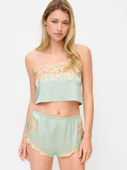 Embroidery Lace Panel Wireless Lingerie Set