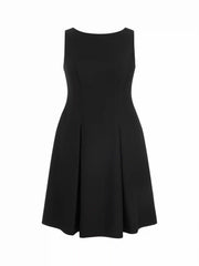 Boat Neck Pleated A-line Midi Cami Dress Curve & Plus