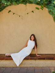 Boat Neck Solid Maxi Dress