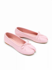 BOWKNOT DECOR SPLIT TOE MARY JANE FLATS