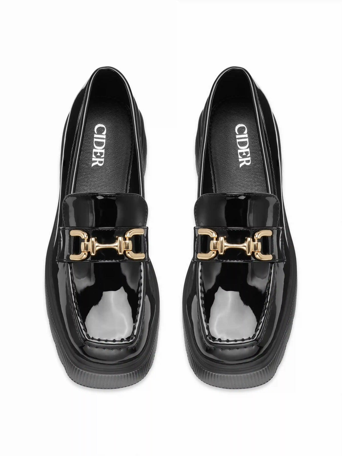 BUCKLE CHUNKY HEEL LOAFERS