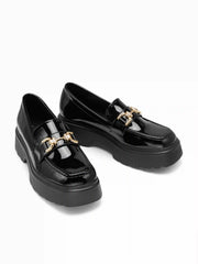 BUCKLE CHUNKY HEEL LOAFERS