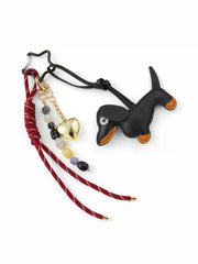 DOG & HEART & BEADED KEYCHAIN