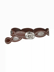 FLOWER ENGRAVED BUCKLE BELT