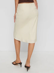 Linen-blend Mid Rise Mermaid Midi Skirt