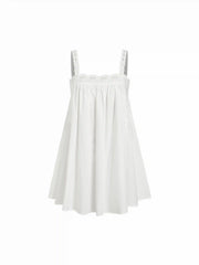 Cotton Square Neck Eyelet Smock Mini Nightdress