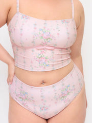 Fruit & Gingham Square Neck Bowknot Bandeau Bikini Set Curve & Plus