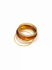 5PCS MARBLE PATTERN & TEXTURED BRACELET SET