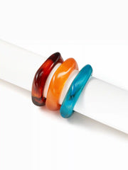 3PCS MARBLE PATTERN RESIN BRACELET SET