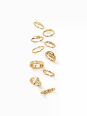 10PCS RHINESTONE DECOR RING SET