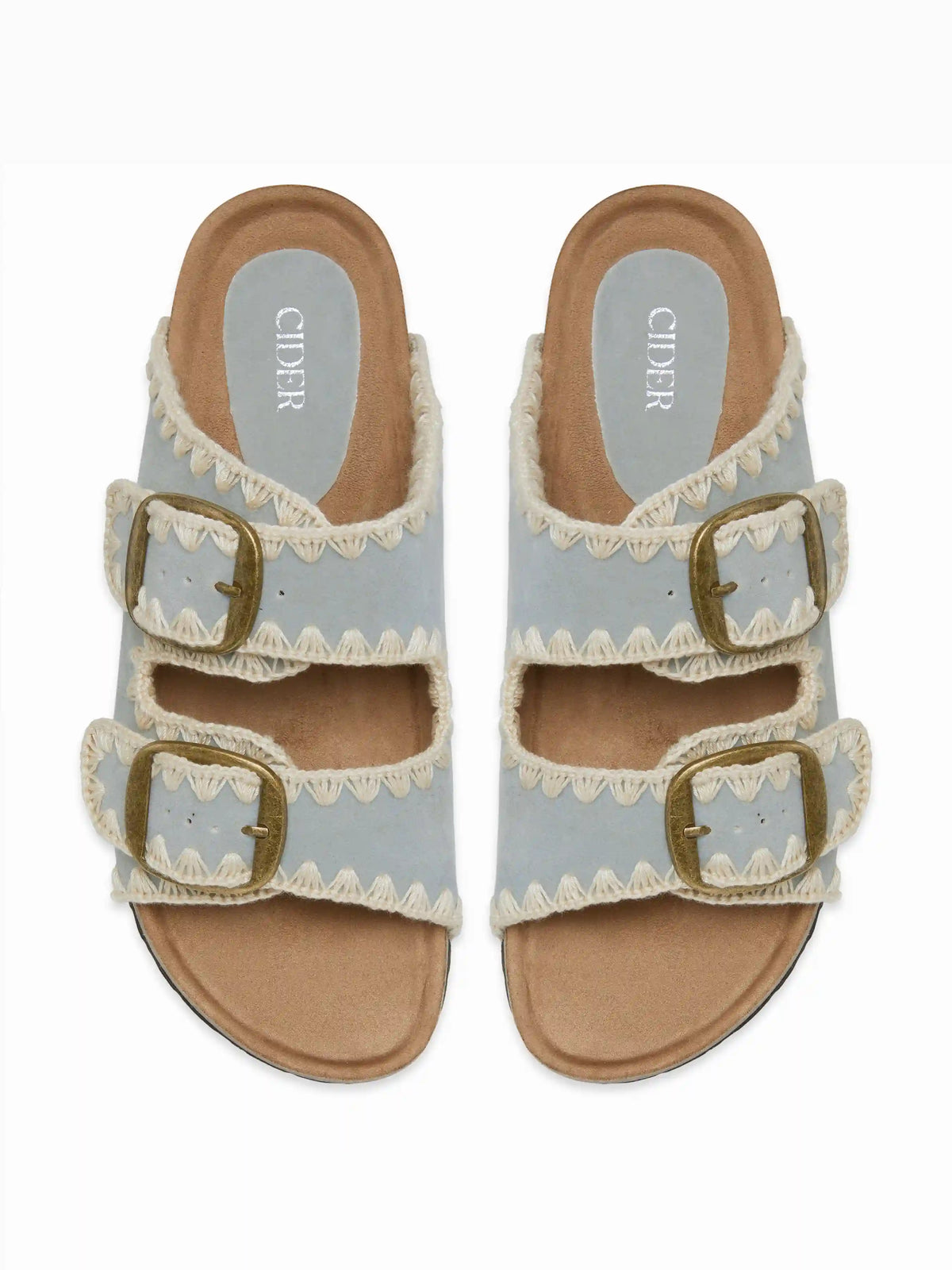 FAUX SUEDE DOUBLE BAND BUCKLE SLIPPERS