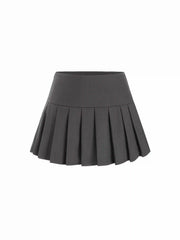 Low Rise Pleated Mini Skirt