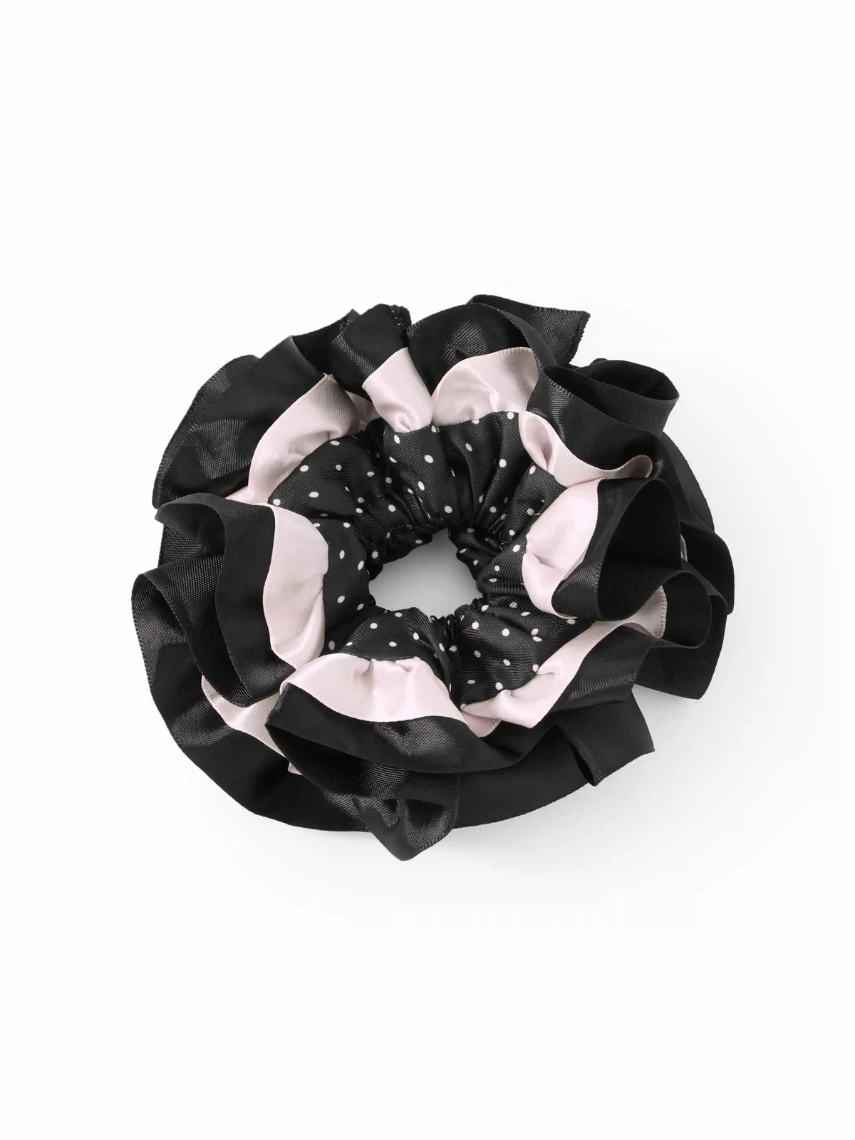 DOUBLE LAYERED POLKA DOT SCRUNCHIE