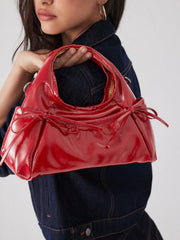 FAUX LEATHER BOWKNOT HANDBAG & CROSSBODY BAG