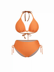 Halter Neckline Sea Animal Decor Tie Side Bikini Set Curve & Plus