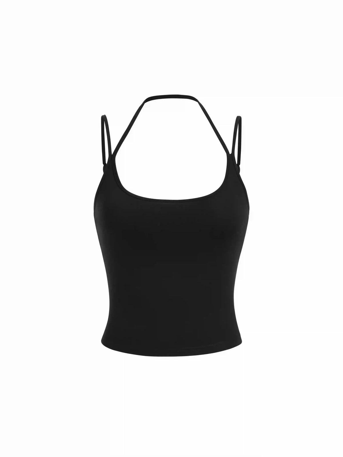 Cotton-blend Halter Neck Double Strap Cami Top