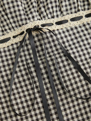 Gingham Square Neck Ruched Corset Tank Top Curve & Plus