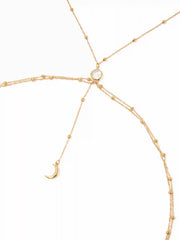 MOON & FAUX PEARL BODY CHAIN