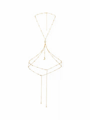 MOON & FAUX PEARL BODY CHAIN