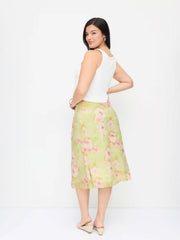 Mesh Floral Embroidery Mid Rise Mermaid Midi Skirt Curve & Plus