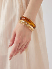 5PCS MARBLE PATTERN & TEXTURED BRACELET SET